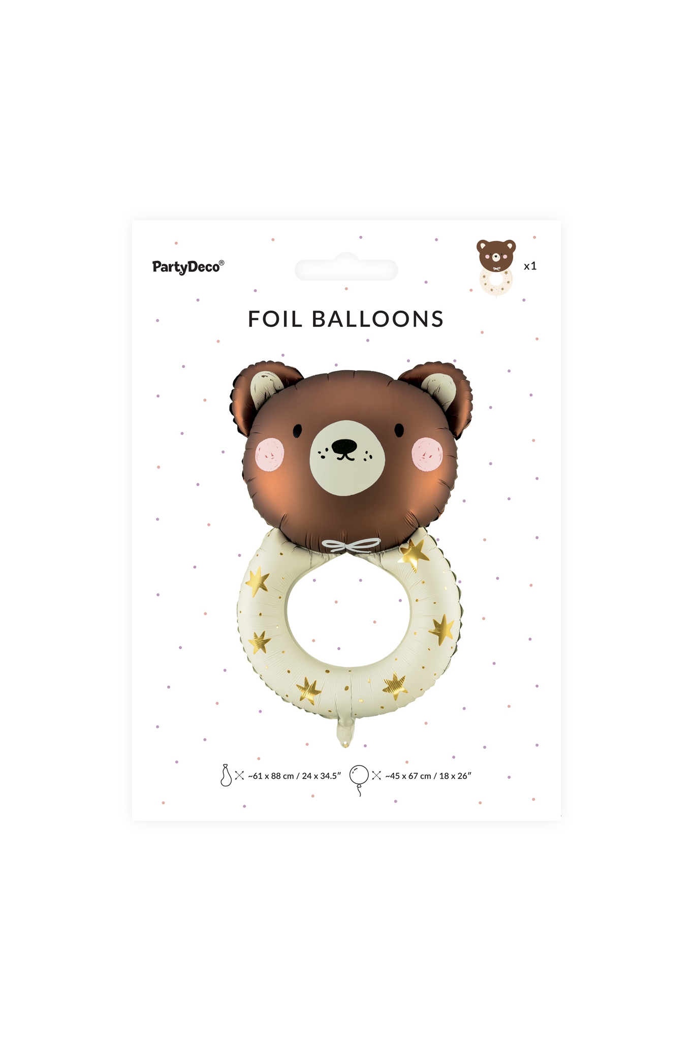 Foil Balloon Rattle Bear