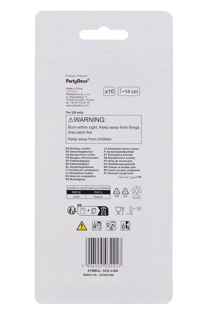 Świeczki urodzinowe gładkie MIX