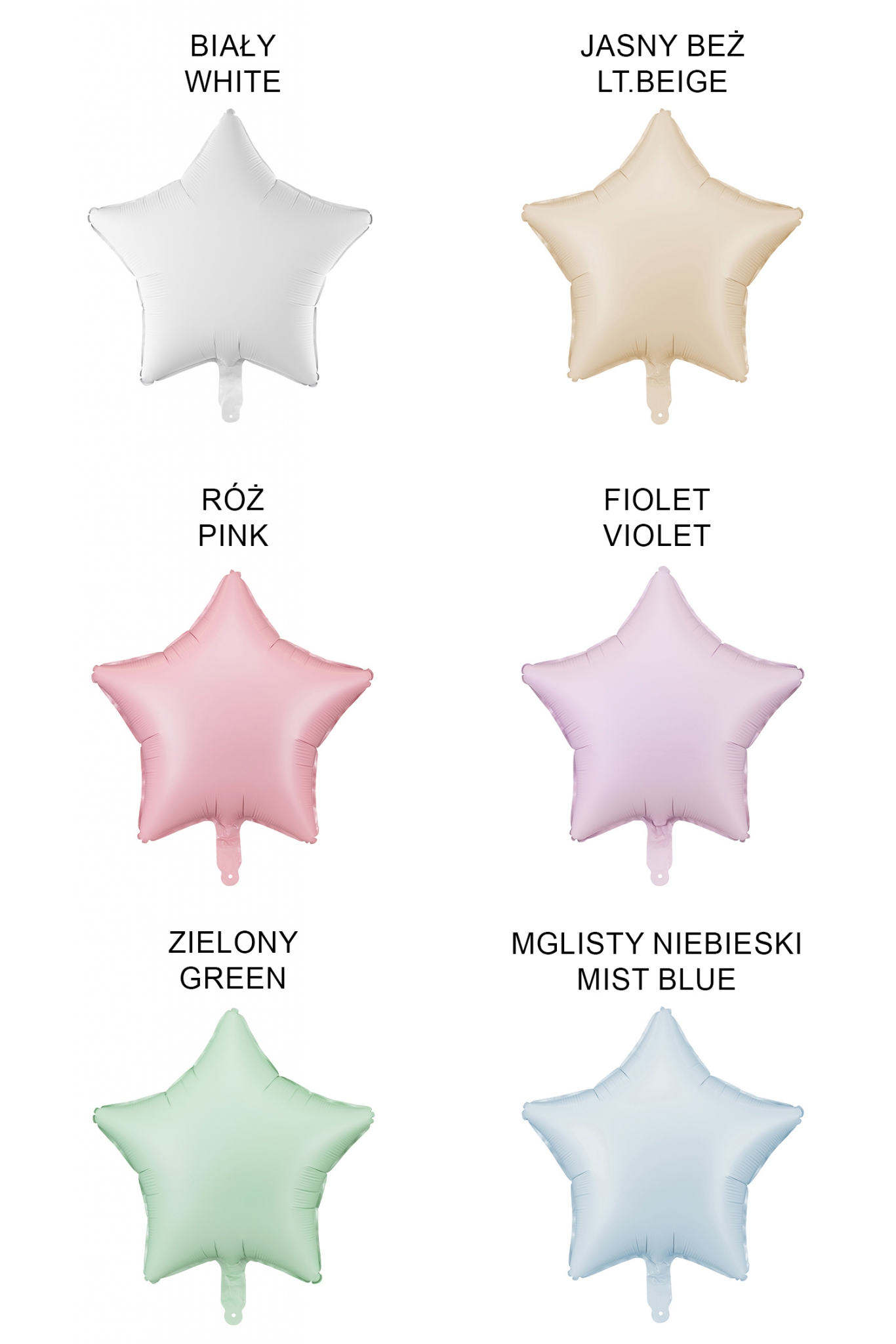 PASTEL FOLIENBALLON STERN 48 CM