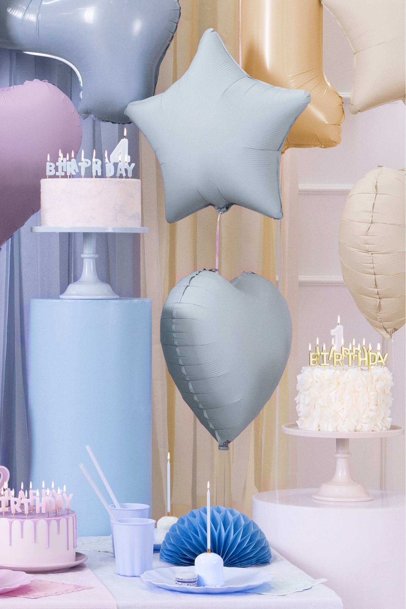 BALON FOLIOWY PASTELOWY GWIAZDKA 48 CM