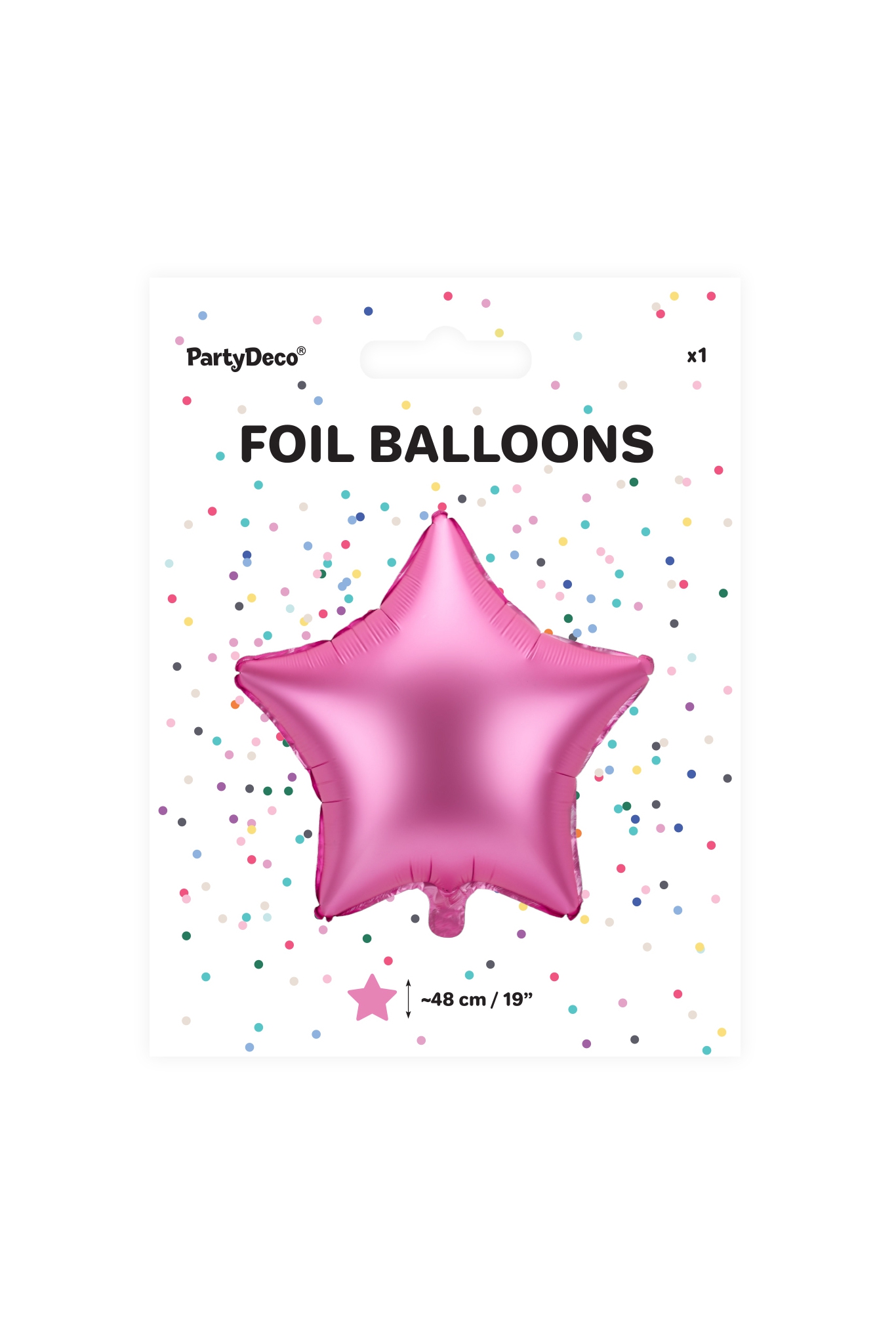 BALON FOLIOWY GWIAZDKA 48 CM, RÓŻOWY