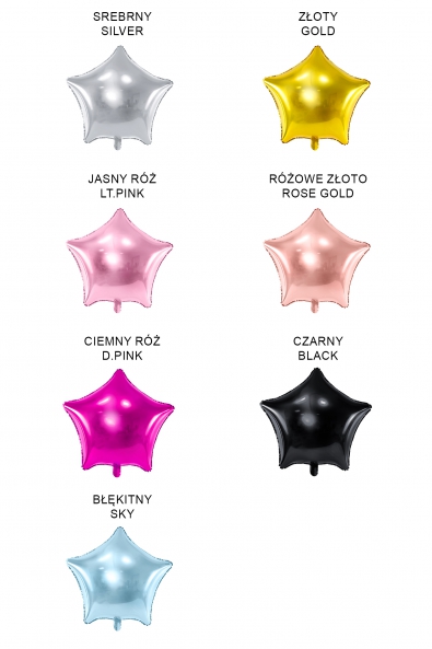 BALON FOLIOWY METALIZOWANY GWIAZDKA 48 CM, RÓŻOWE ZŁOTO