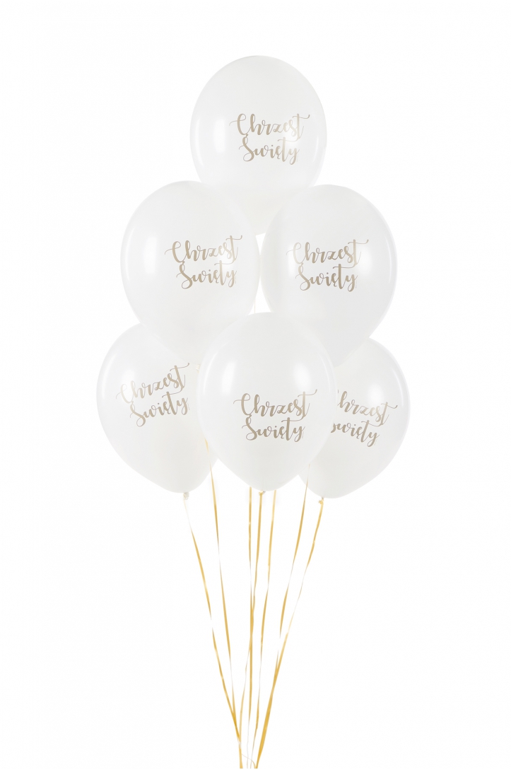 Balloons Holy Baptism Pastel Pure White