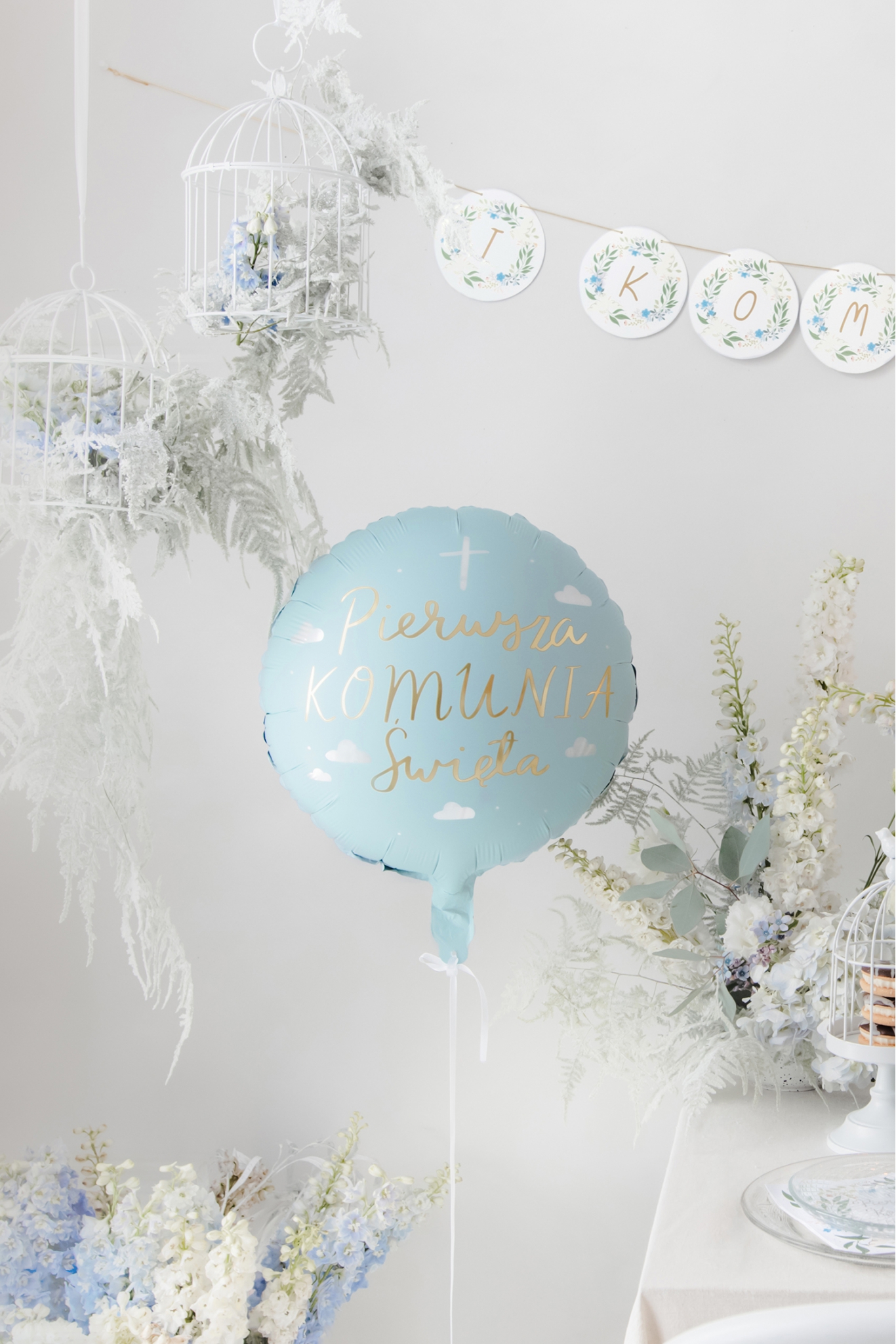 Folienballon Komunia Święta blau