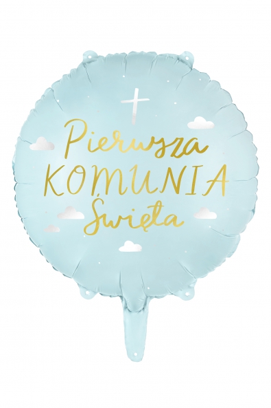 Folienballon Komunia Święta blau