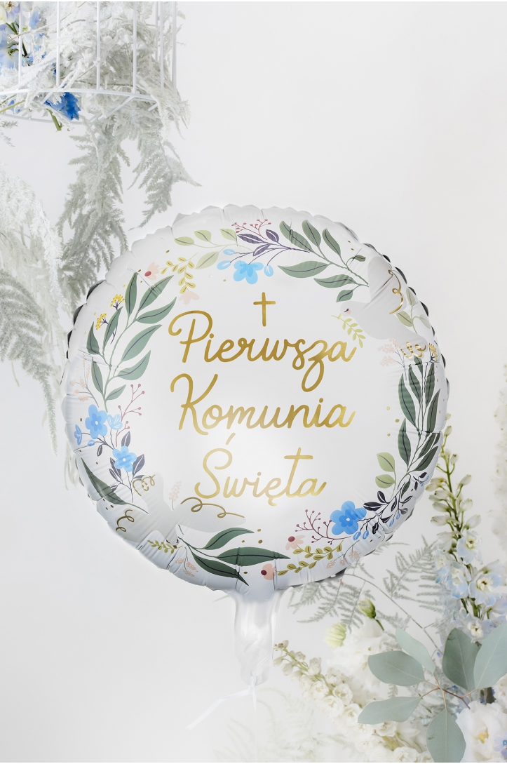 Folienballon Komunia Święta blau