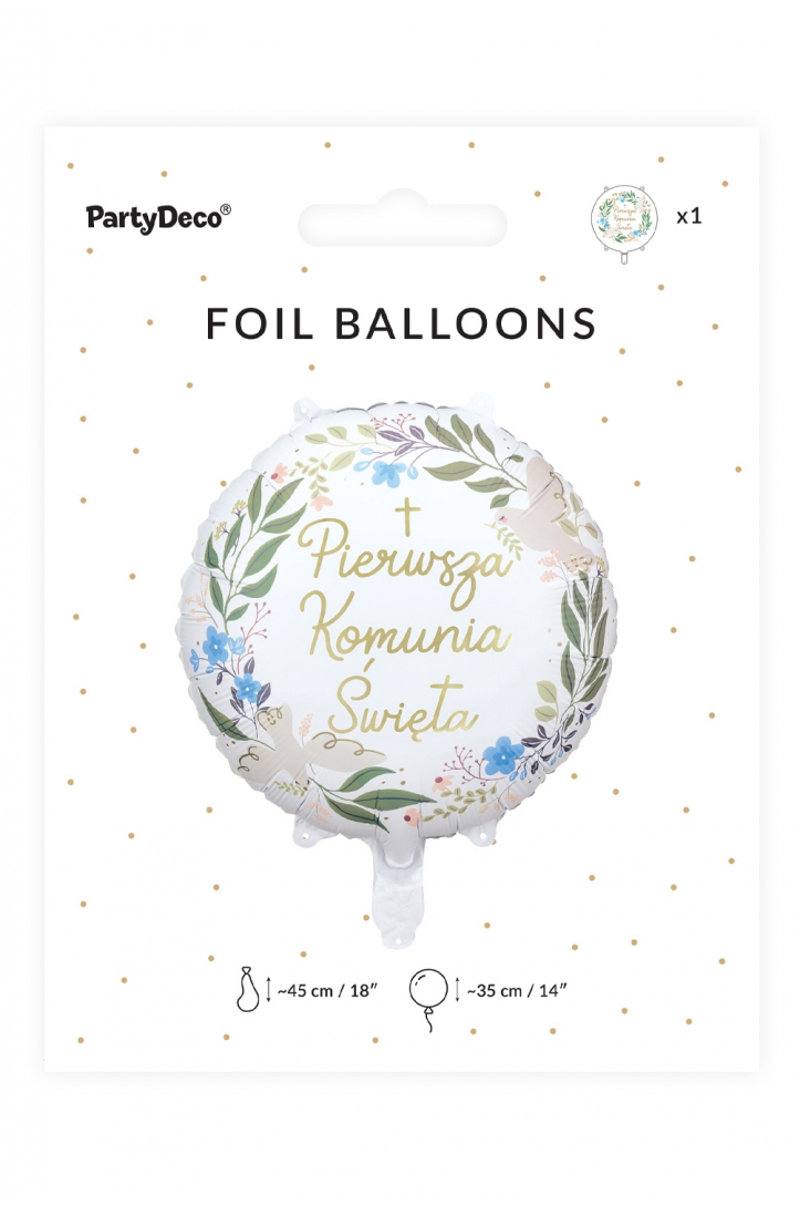 Folienballon Komunia Święta blau