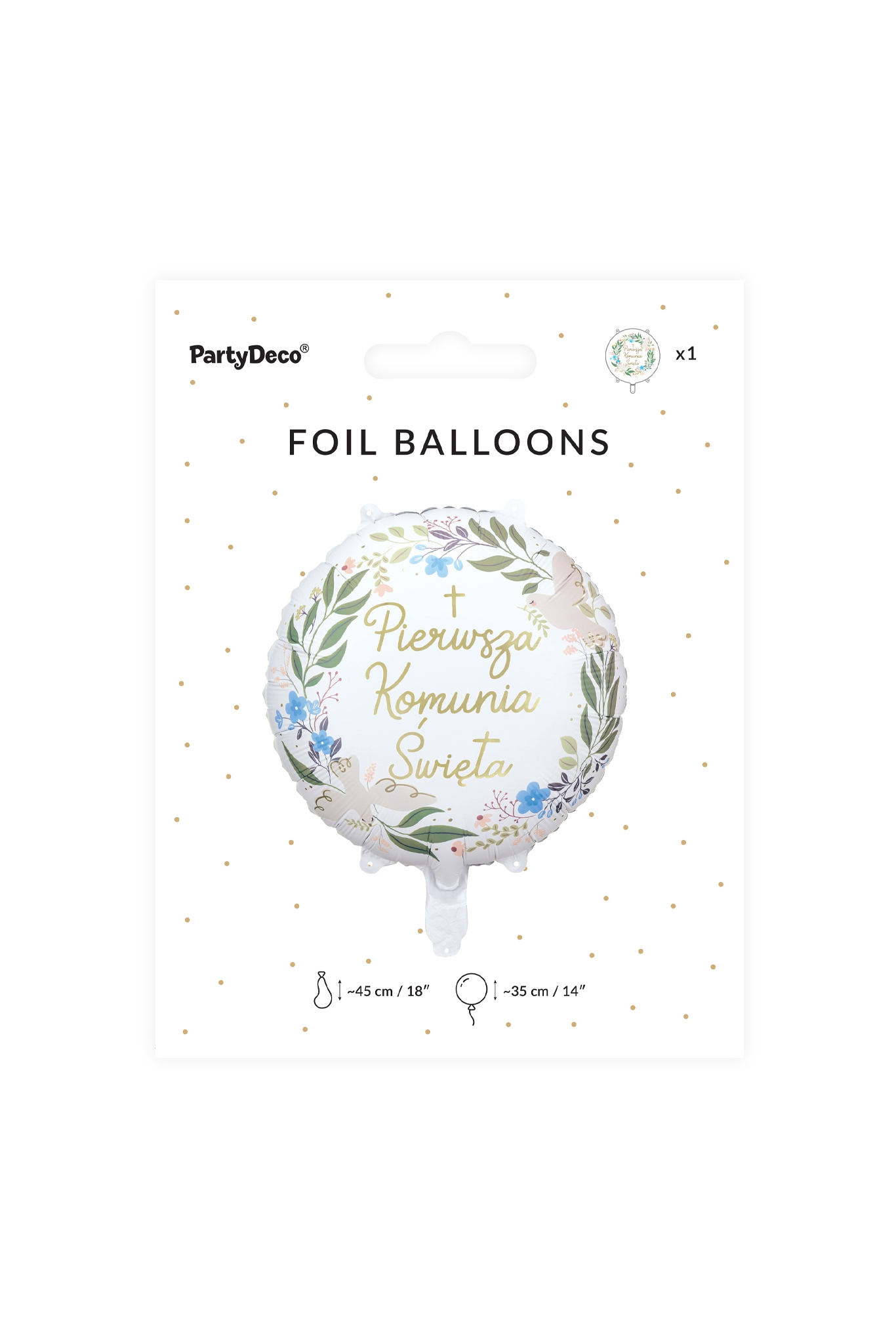 Folienballon Komunia Święta blau