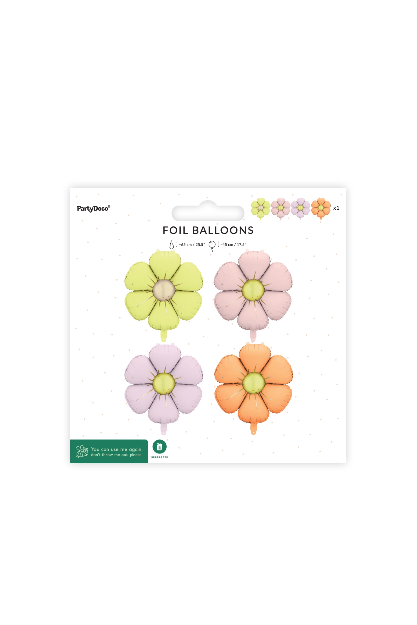 Balony foliowe do girland Stokrotki mix