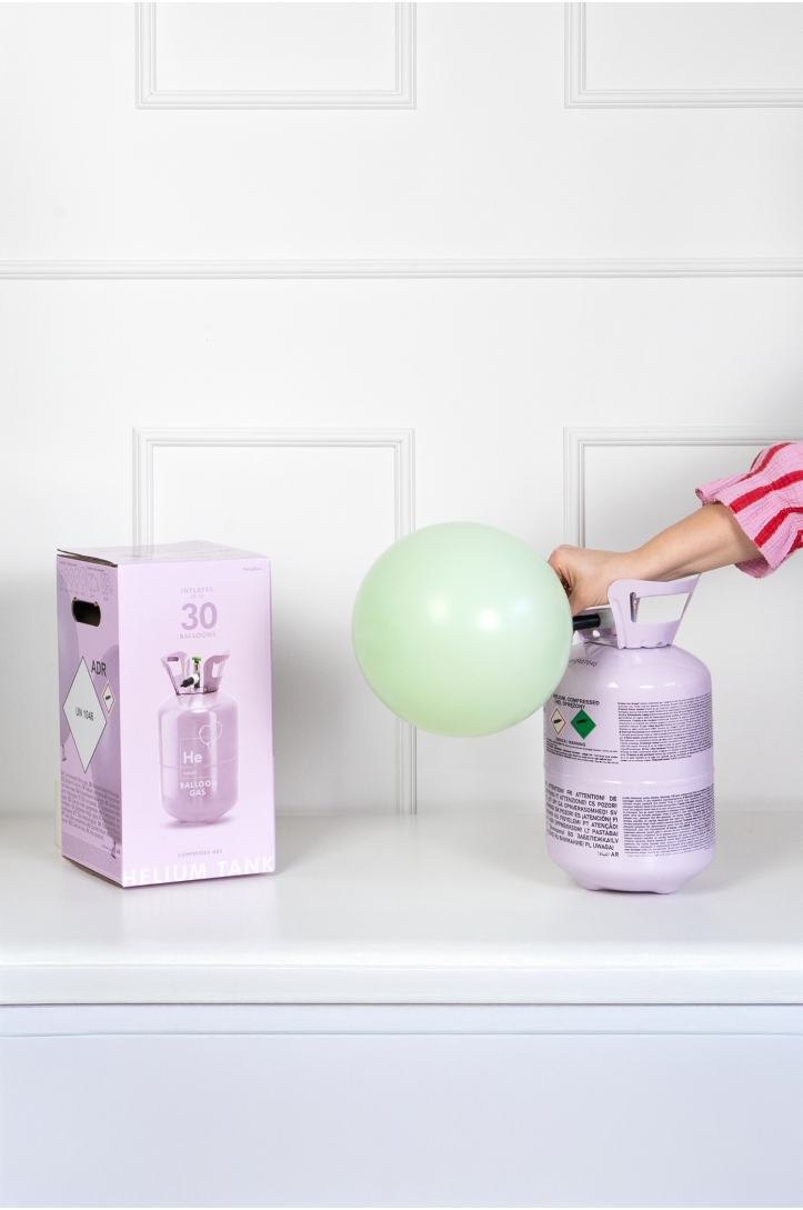 Flasche mit Helium, Rosa, 30 Ballons