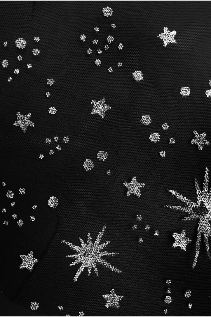 Decorative Tulle T3321 – Silver Glitter Stars