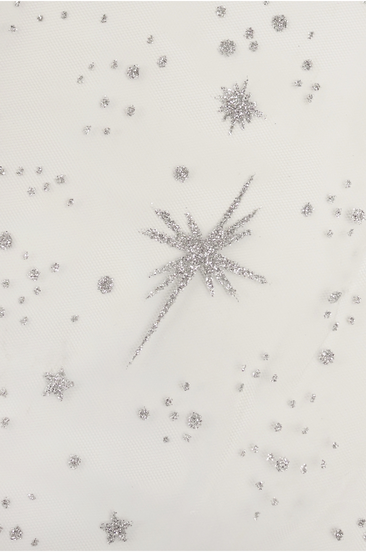 Decorative Tulle T3321 – Silver Glitter Stars