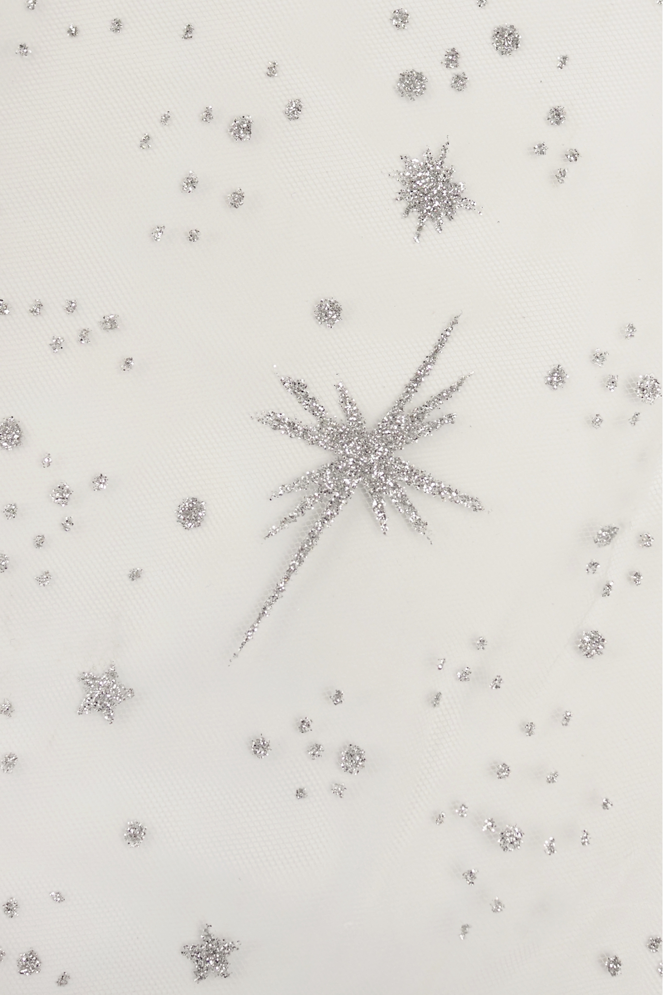 Decorative Tulle T3321 – Silver Glitter Stars