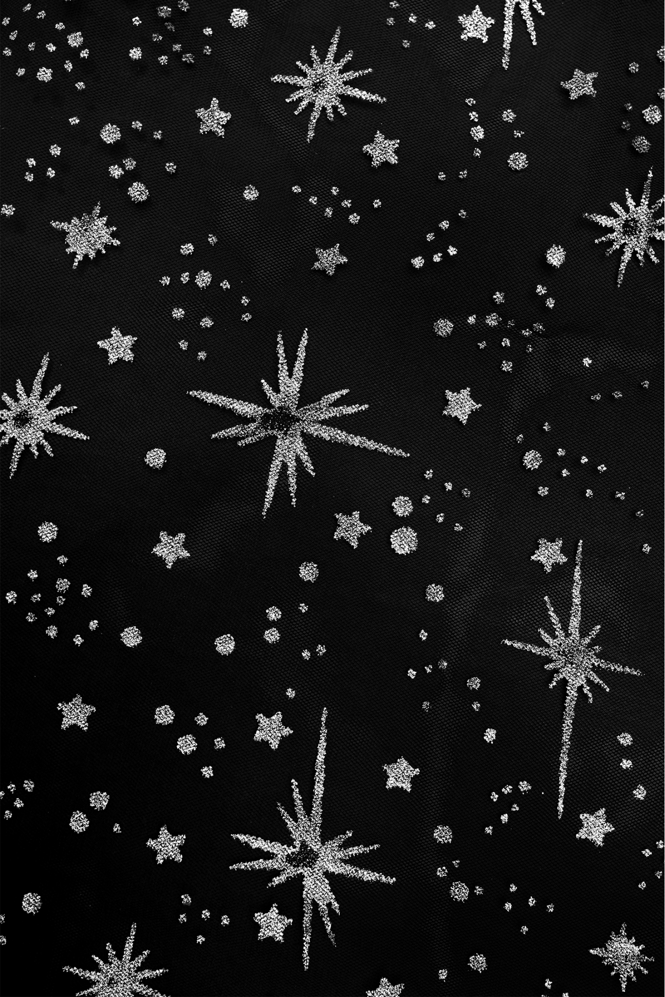 Decorative Tulle T3321 – Silver Glitter Stars
