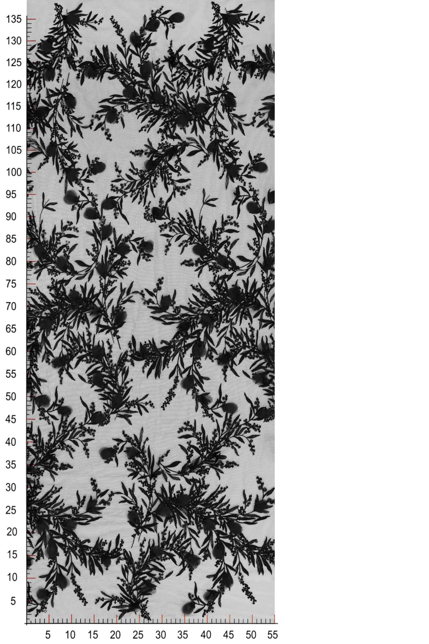 KORONKA WIECZOROWA ŚLUBNA 3D W36247 BLACK