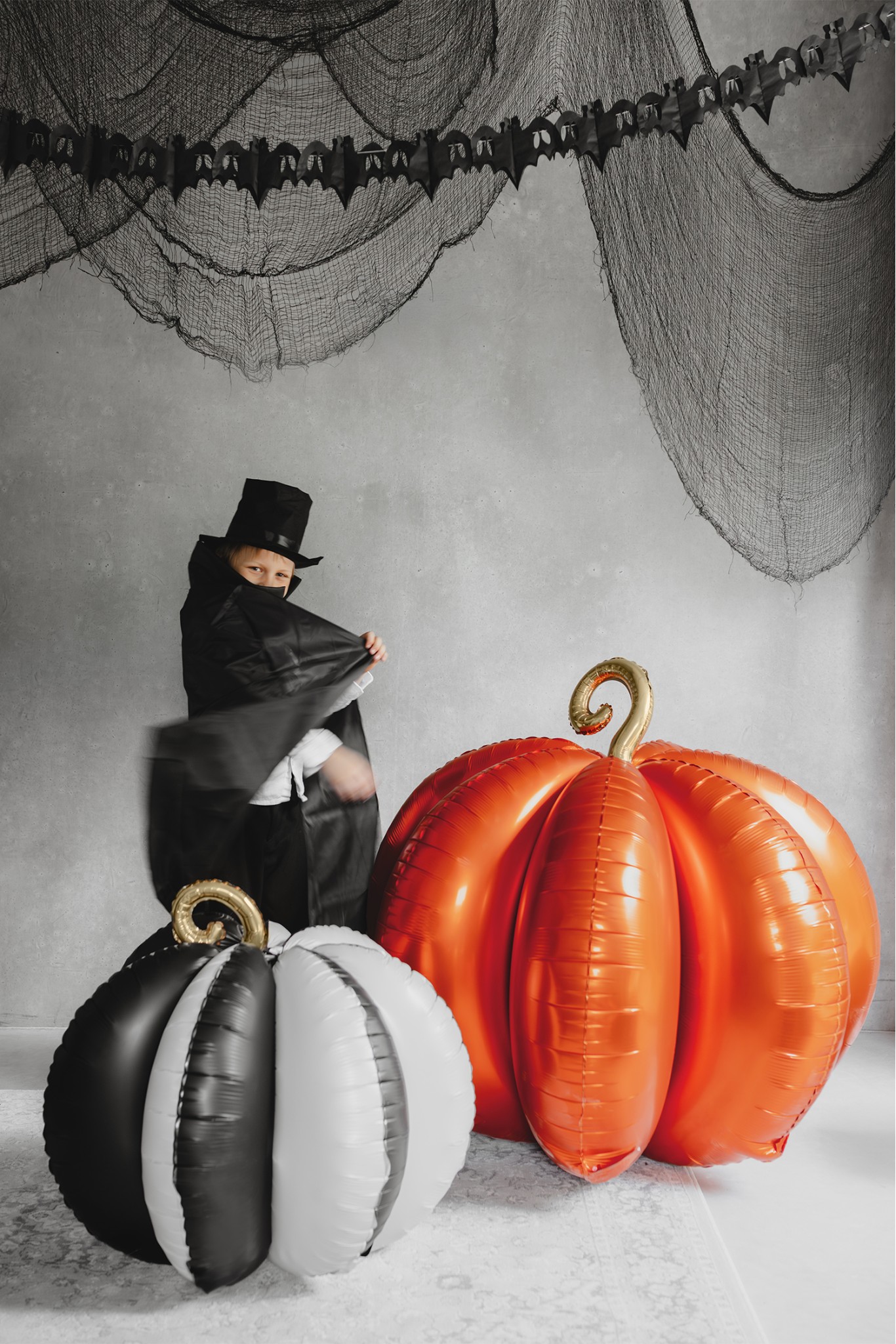 Standing 3D foil balloon Pumpkin 90x90cm