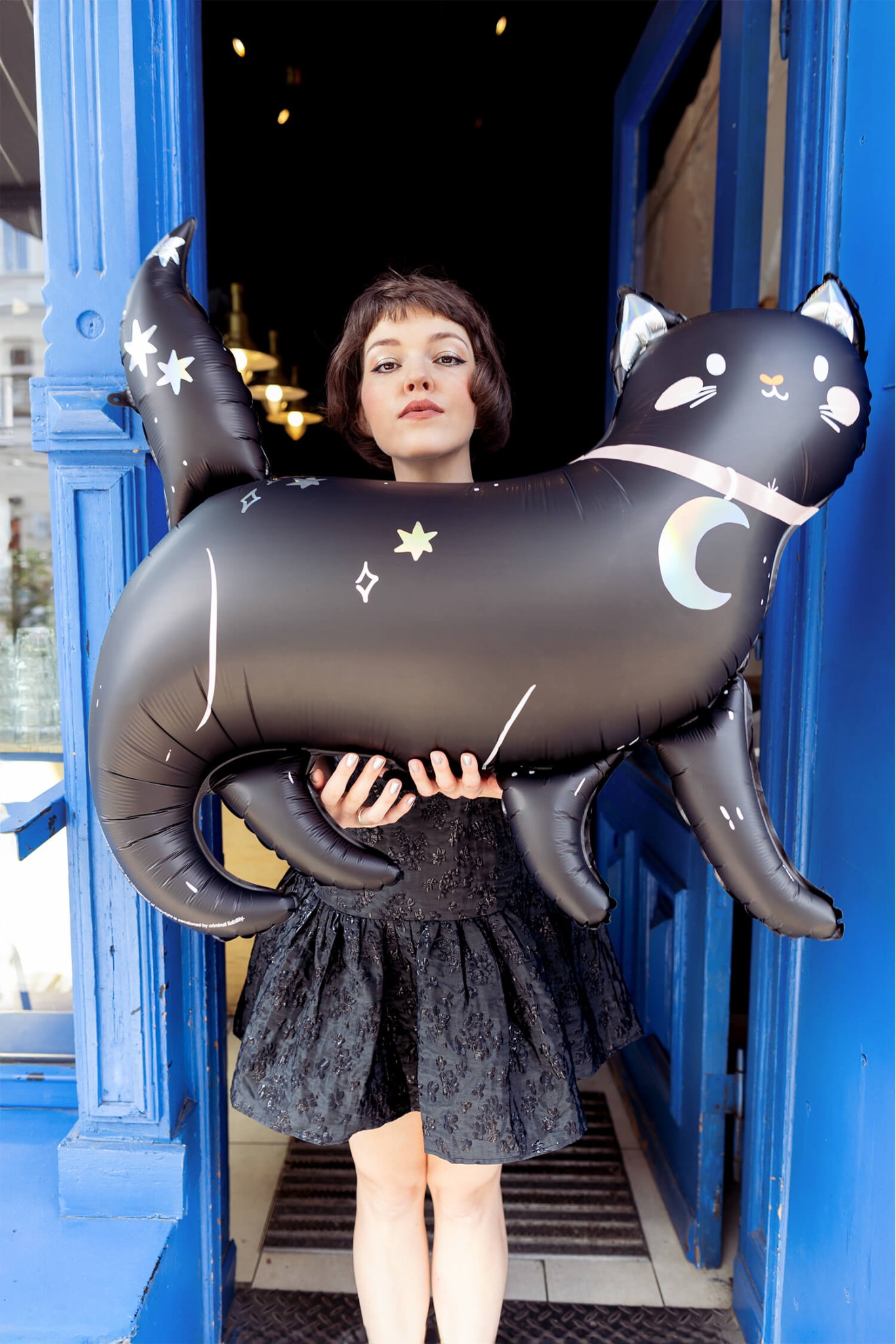 Foil Balloon Cat Black