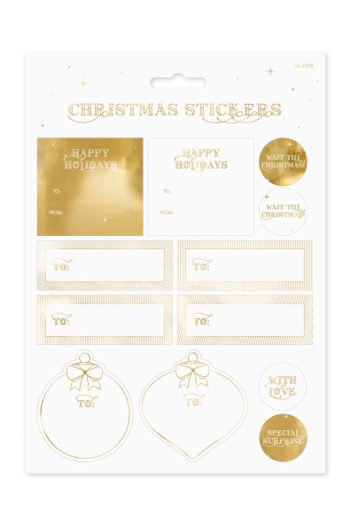 Christmas stickers, gold