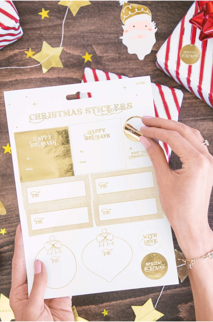 Christmas stickers, gold
