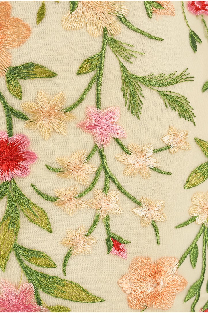 KORONKA WIECZOROWA X2061 BEŻ MIX KWIATOWA