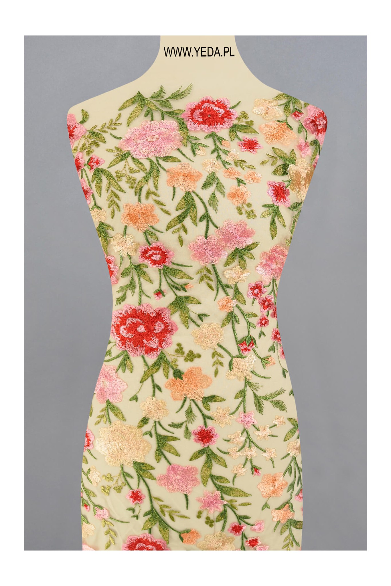 EVENING LACE X2061 BEIGE MIX FLOWERS