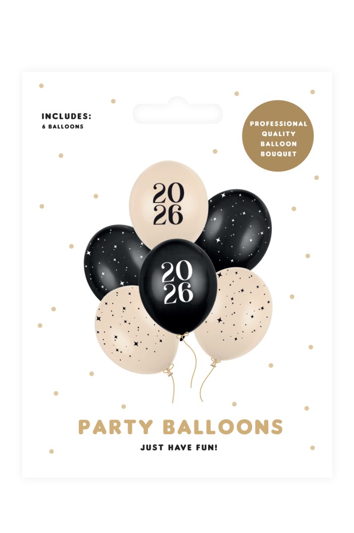 Balony 30 cm Happy New Year 2026