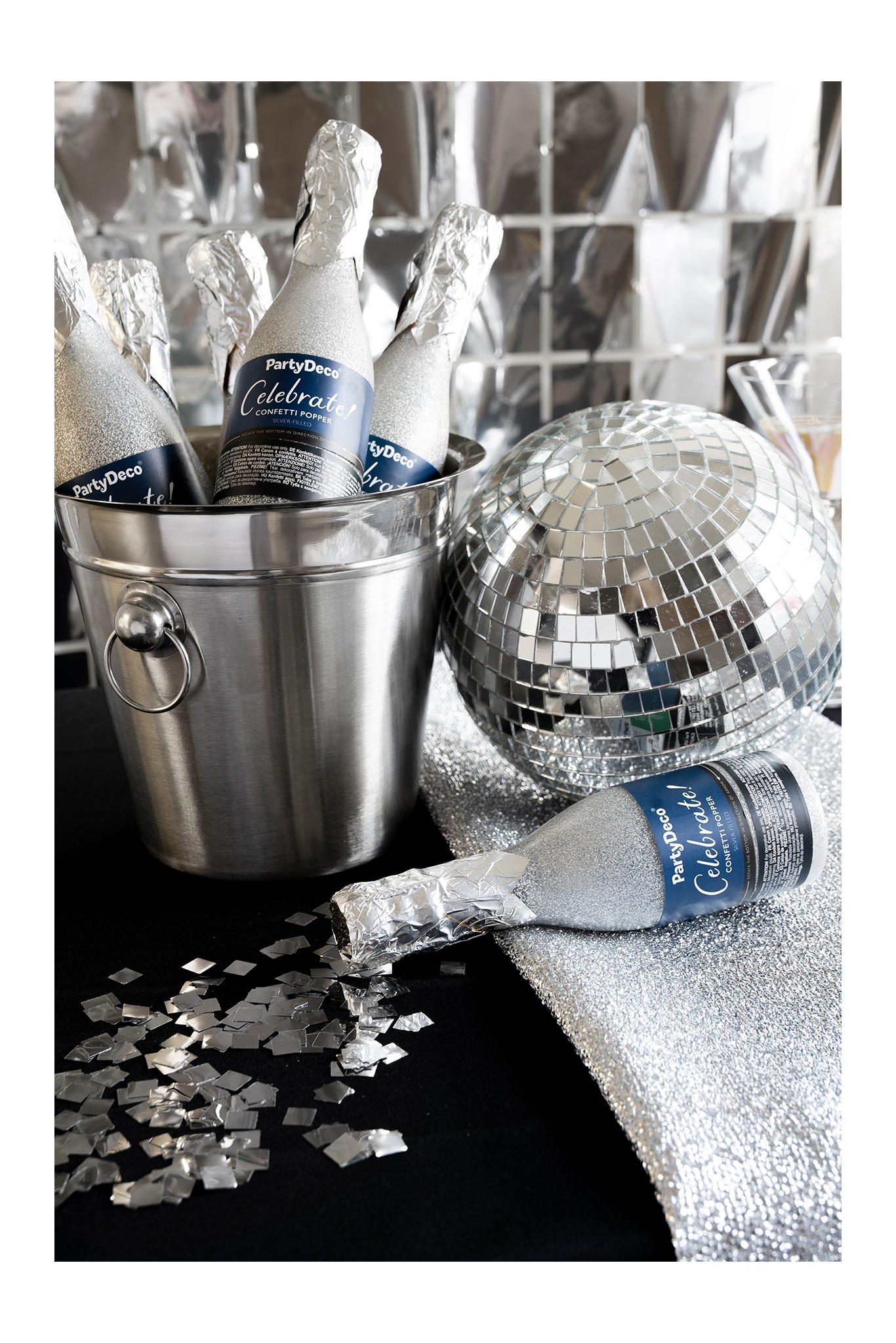 Tuba z konfetti Szampan 20,5cm