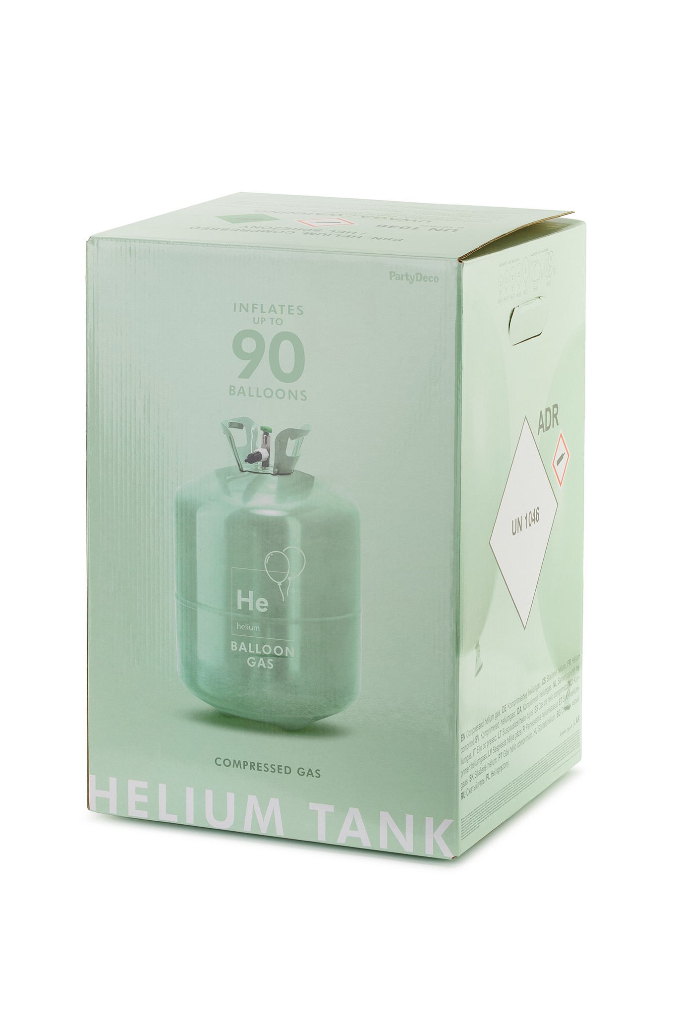 Butla z helem zielona na maks. 90 balonów