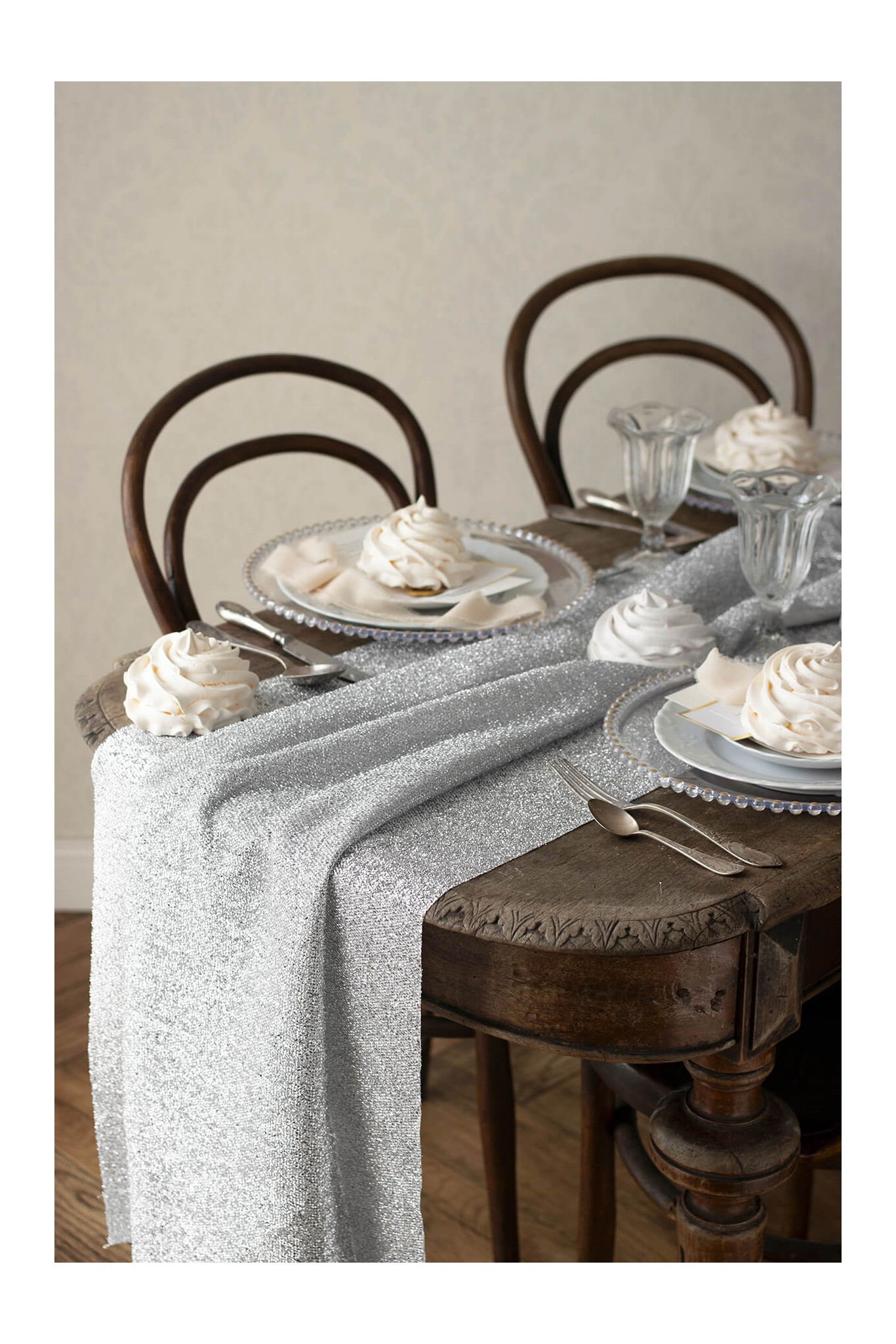 Metalized table runner 0,36 x 3 m