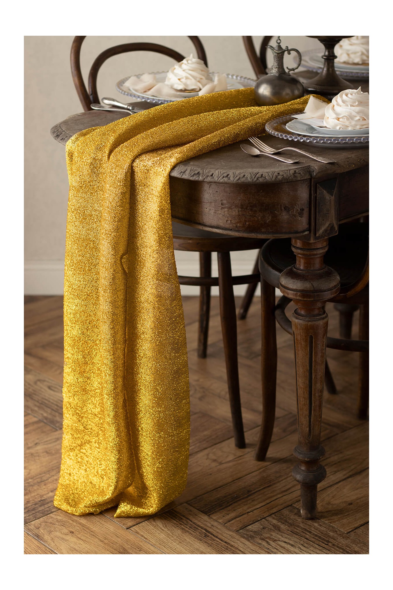 Metalized table runner 0,36 x 3 m
