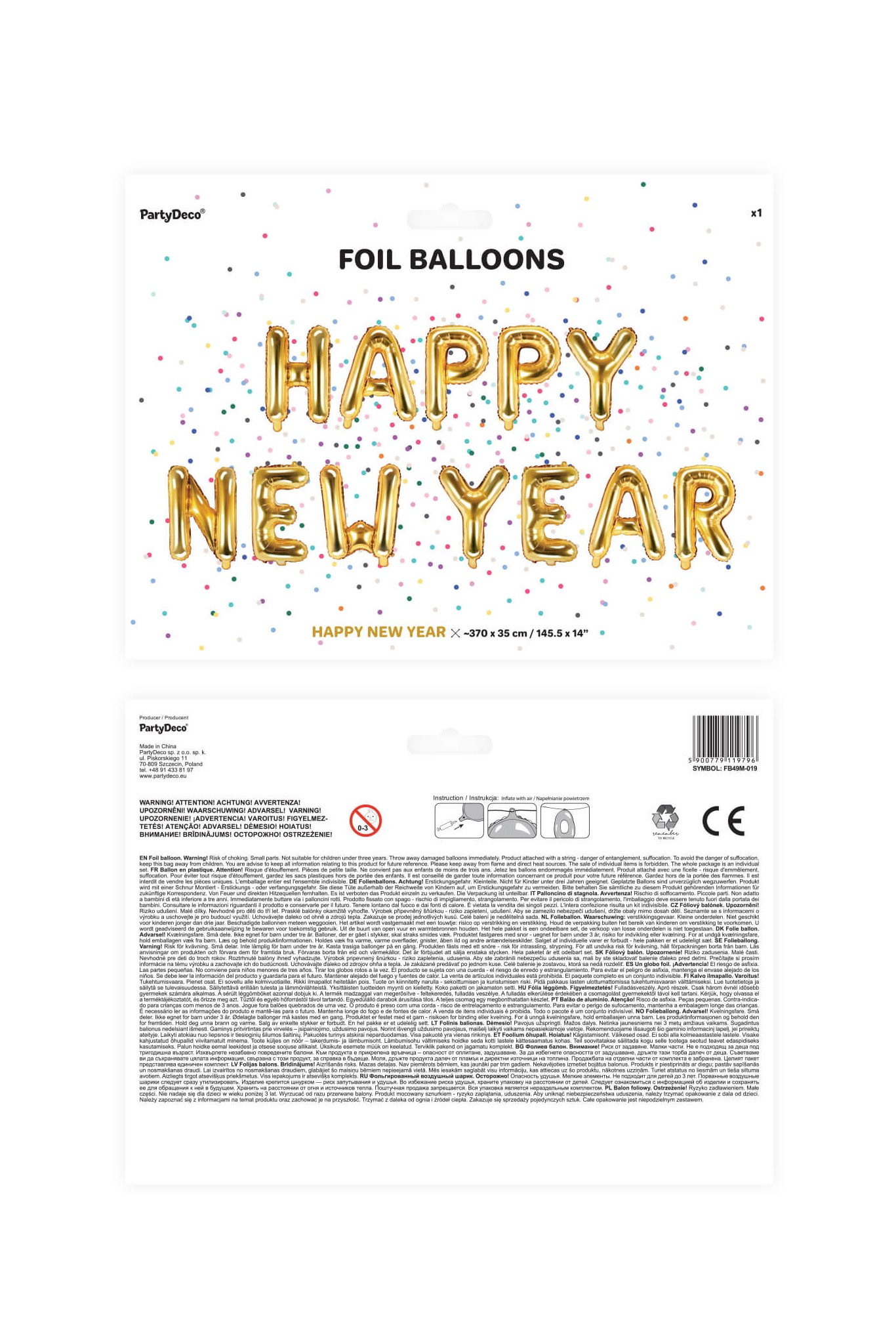 Metalized foil balloon Happy New Year