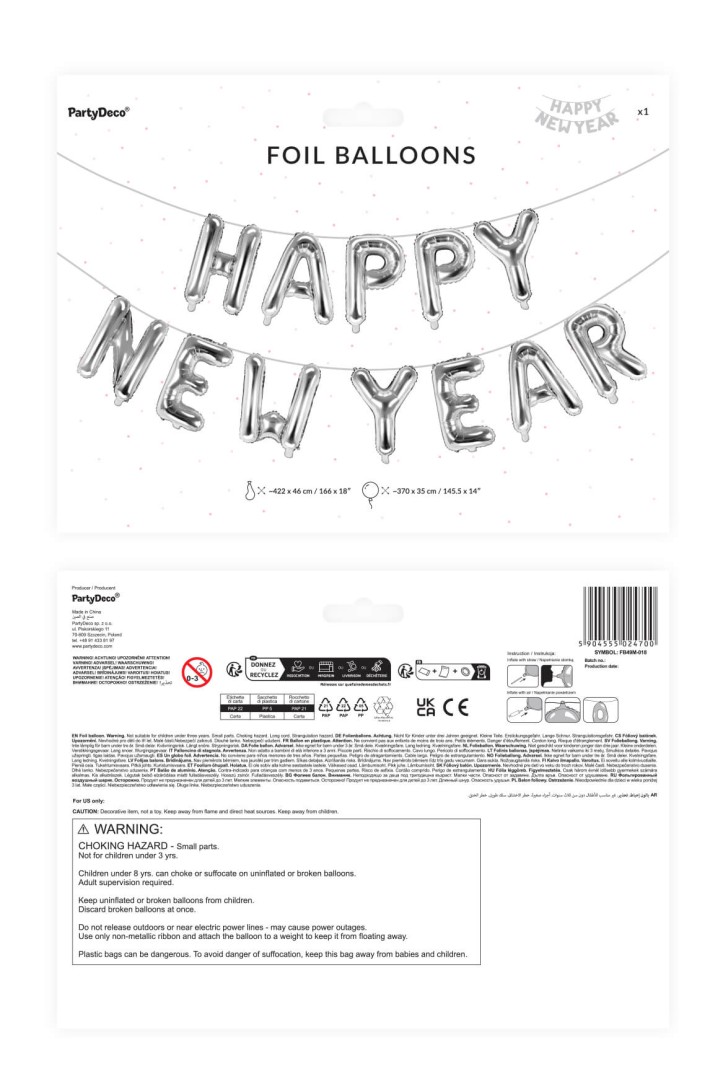 Metalized foil balloon Happy New Year