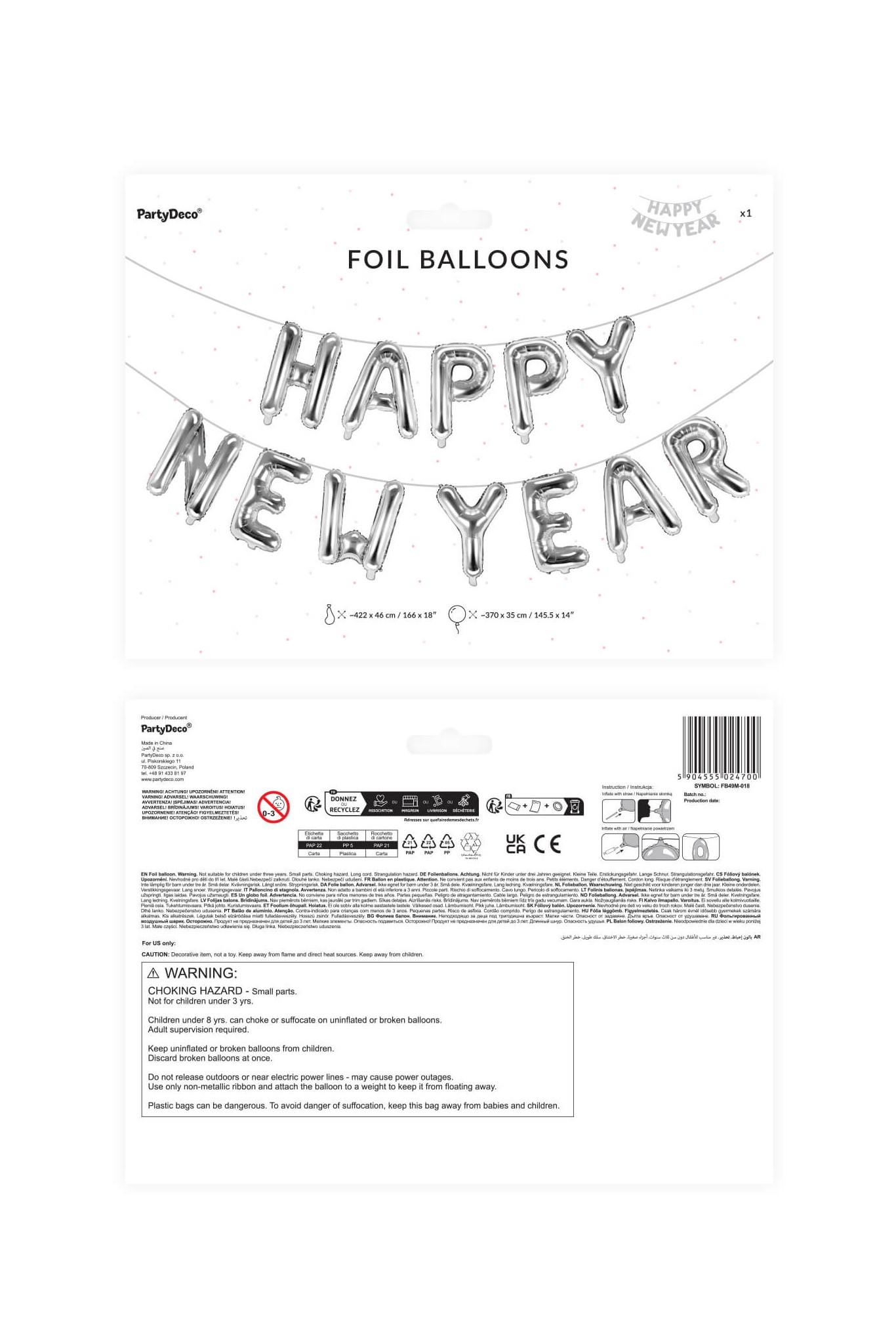 Metalized foil balloon Happy New Year