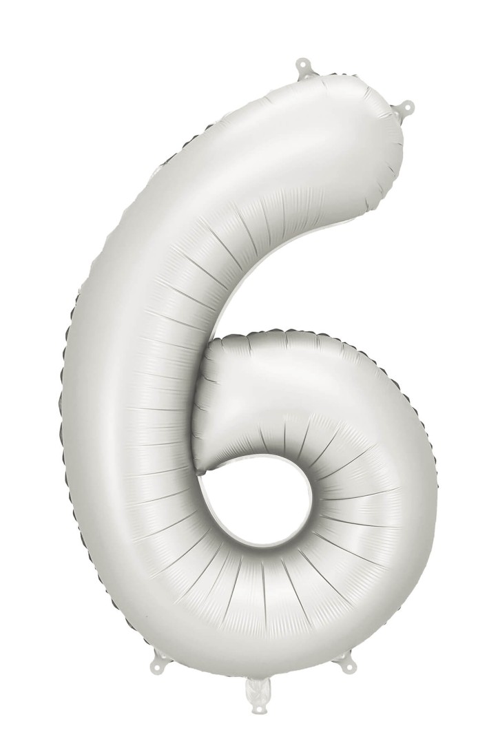 Satin foil number balloon Silver