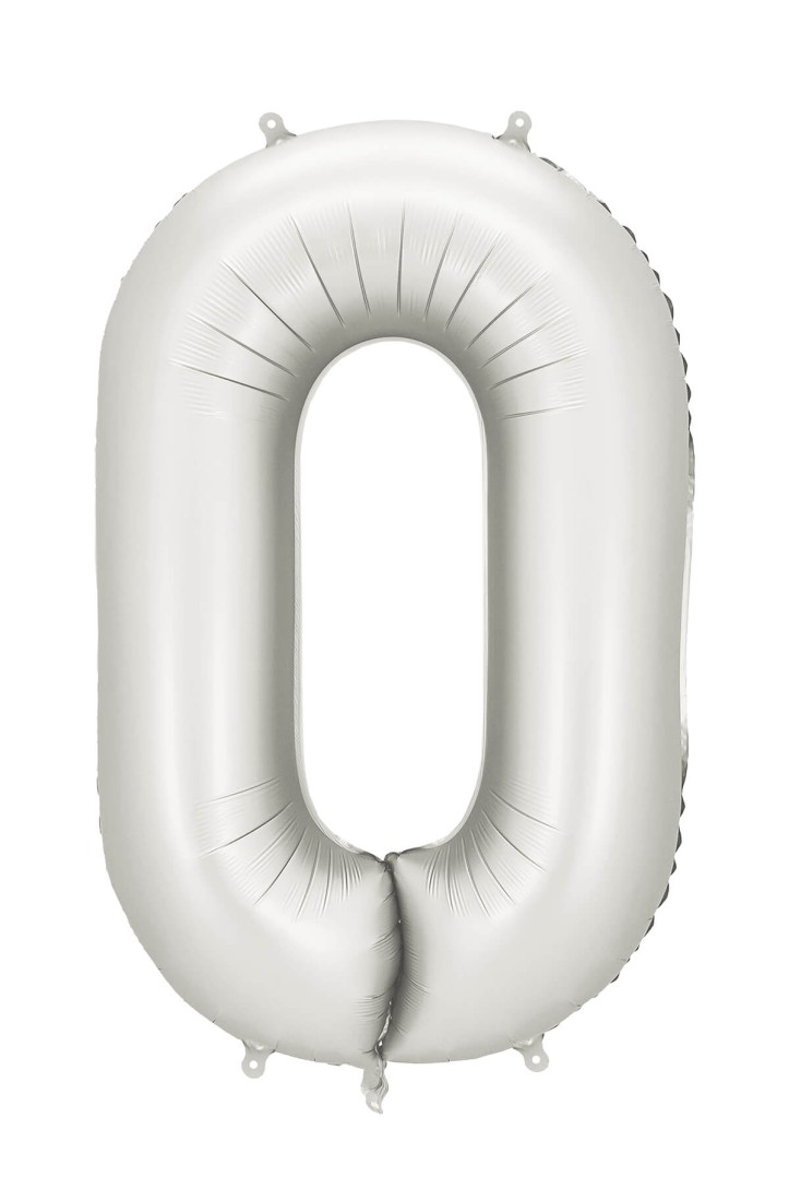 Balon foliowy satynowy Cyfra Srebrna