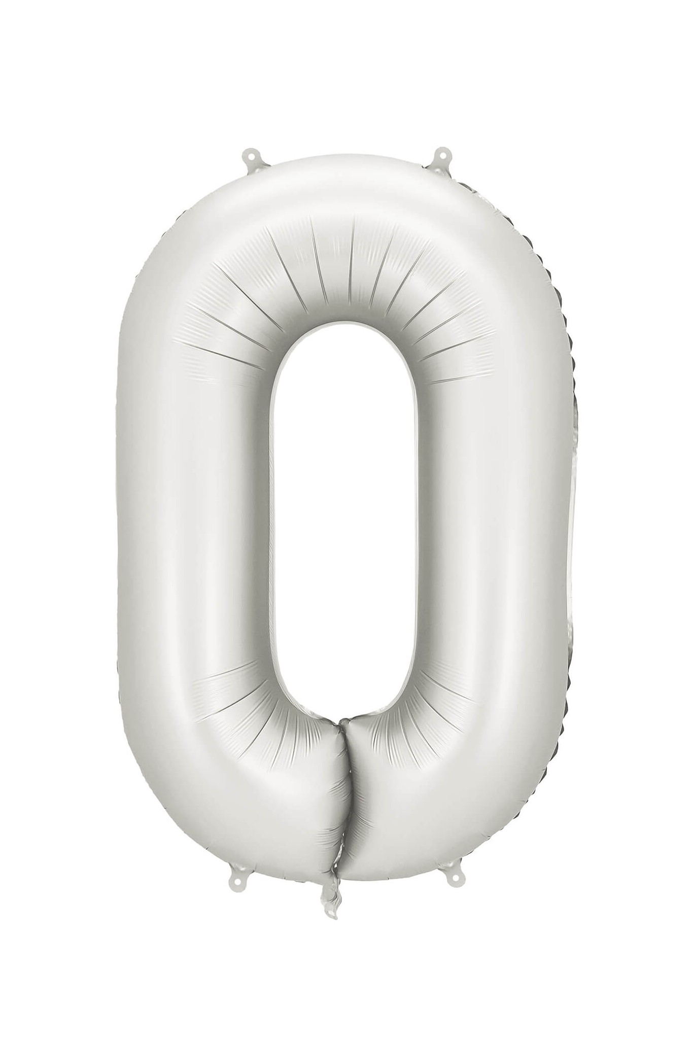 Satinschimmernder Folienballon Zahl Silbern