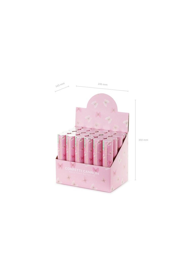 Confetti cannon with butterflies, 20 cm