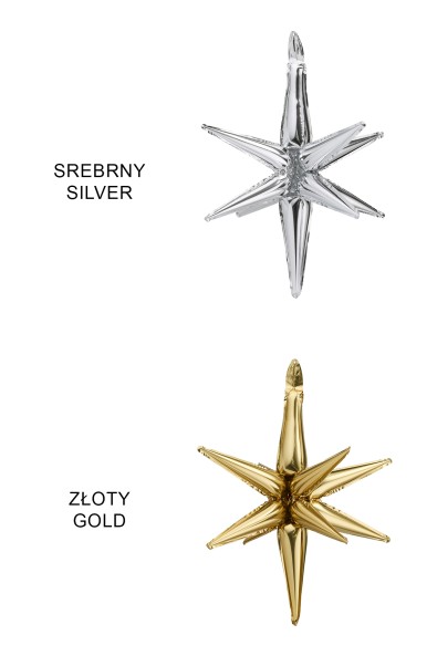 Metallisierter Folienballon Stern 3D FB258T