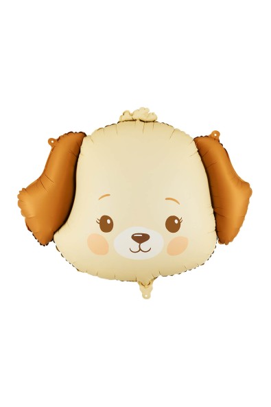 Dog foil balloon with brown ears