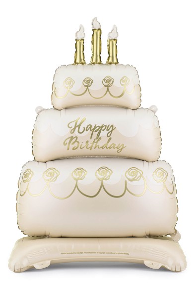 Standing foil balloon cake