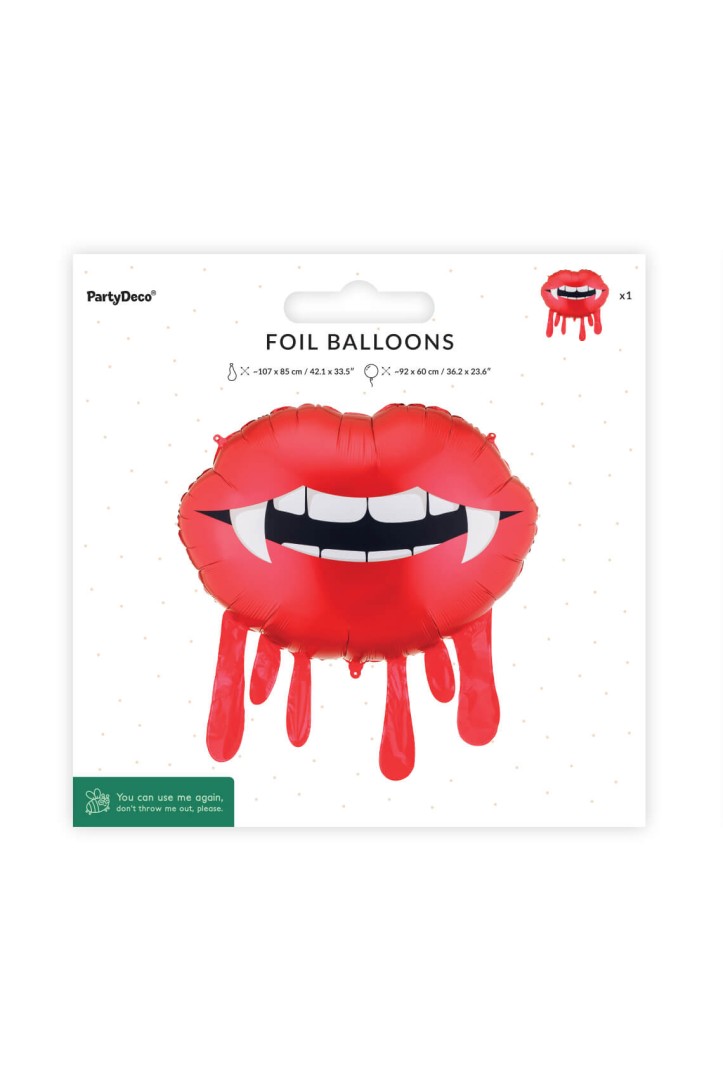 Bleeding Mouth foil balloon, 92 x 60 cm