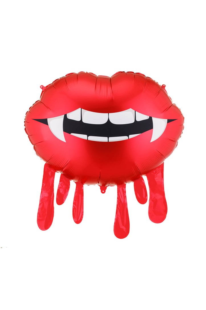 Folienballon Blutender Mund, 92 x 60 cm