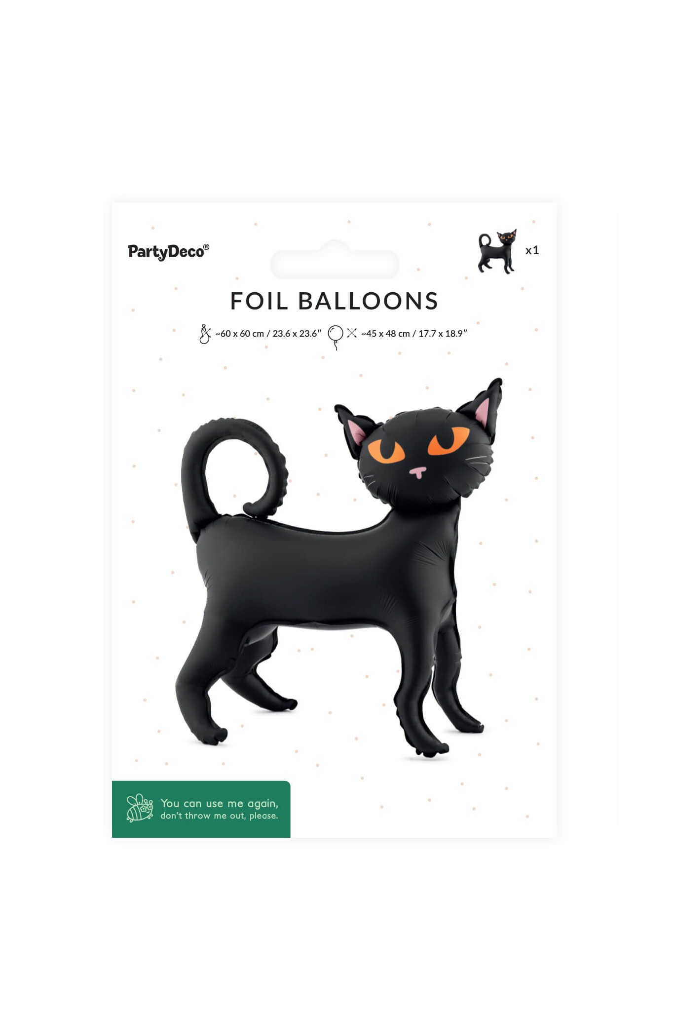 Stehender Folienballon Katze, 45 x 48 cm