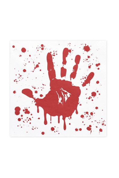 Servietten Blutige Hand, 33 x 33 cm
