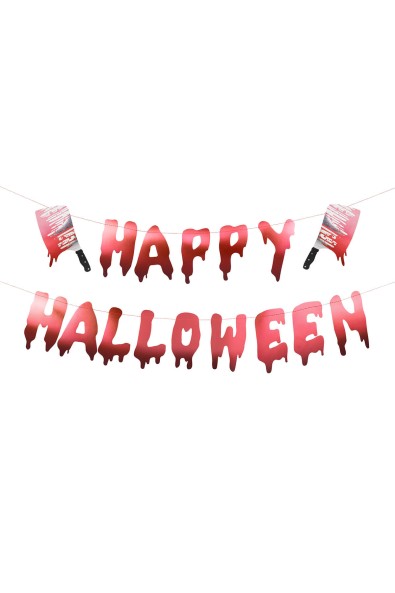 Baner happy halloween z tasakami 120 cm