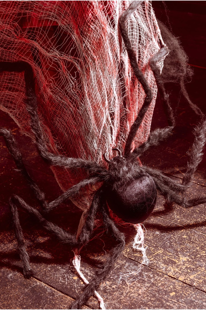 Spinnen-Dekoration, schwarz, 103 x 75 x 9 cm