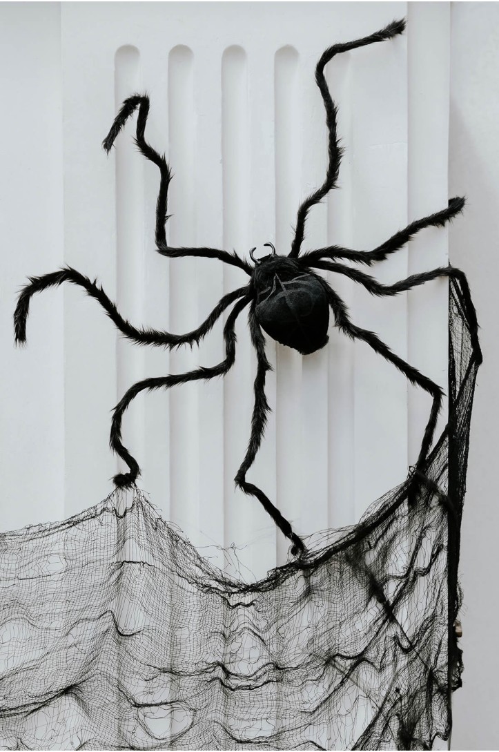 Spider decoration, black, 103 x 75 x 9 cm