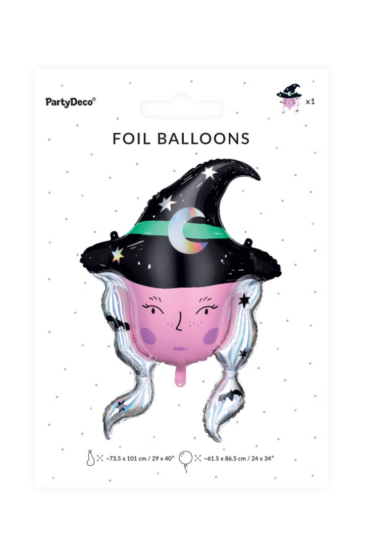 Witch foil balloon, 73.5 x 101 cm