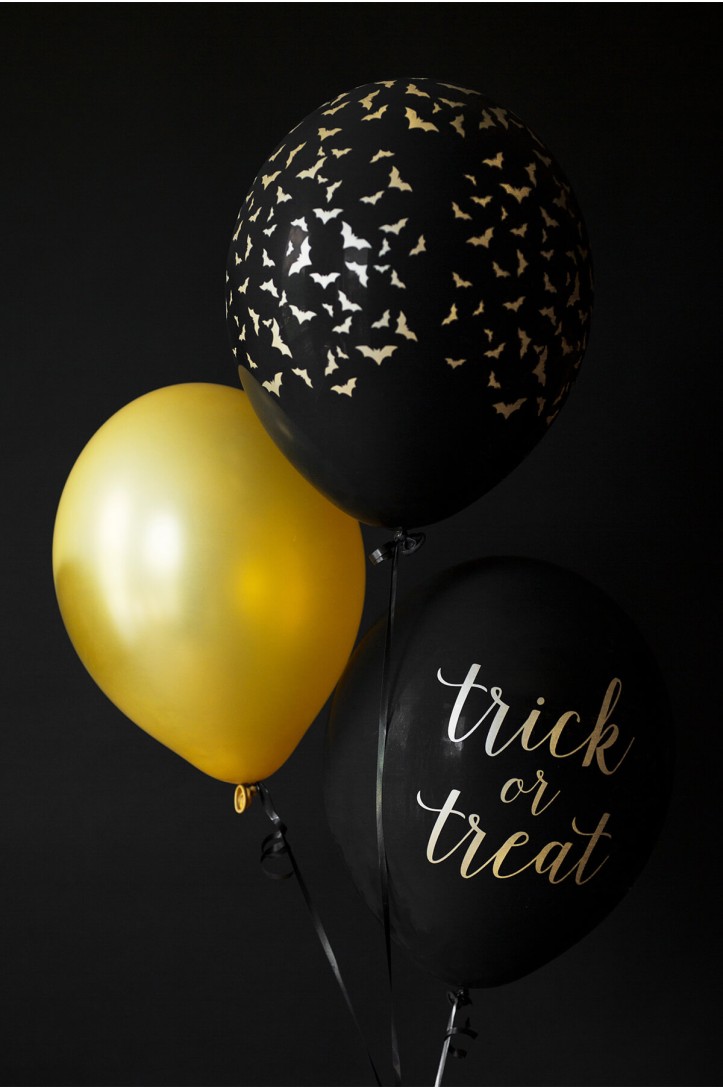 Balony 30 cm, Nietoperze, Pastel Black