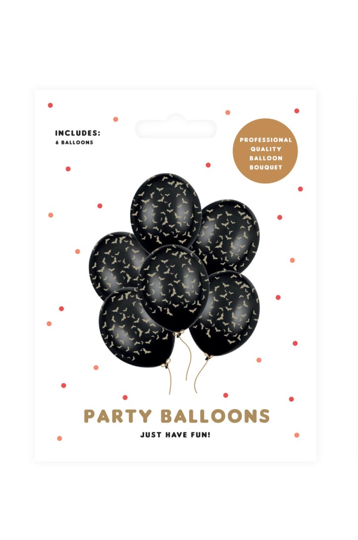 Luftballons 30 cm, Fledermäuse, Pastel Black